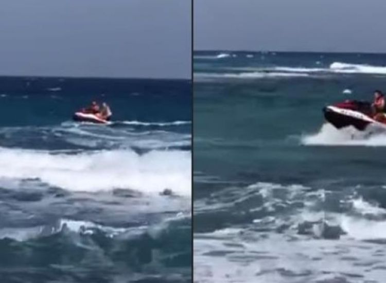 Πρωταράς: Λουόμενος παρασύρθηκε από τα κύματα λόγω ισχυρών ανέμων (video)