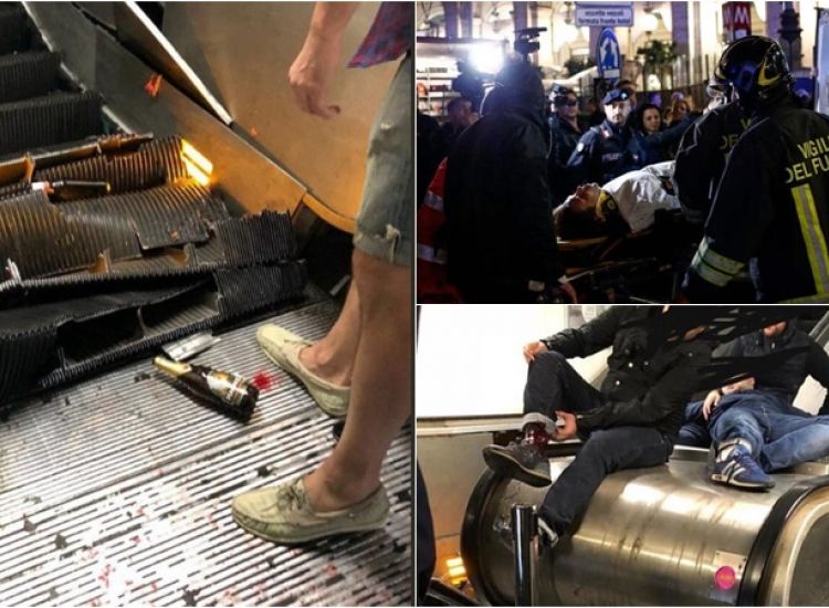 24 φίλαθλοι της Cska οι τραυματίες από την κατάρρευση σκάλας του μετρό της Ρώμης (pics-video)