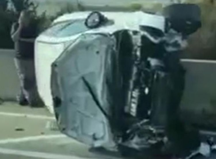 Τροχαίο ατύχημα στον αυτοκινητόδρομο Αγίας Νάπας - Λάρνακας - Ανετράπη όχημα