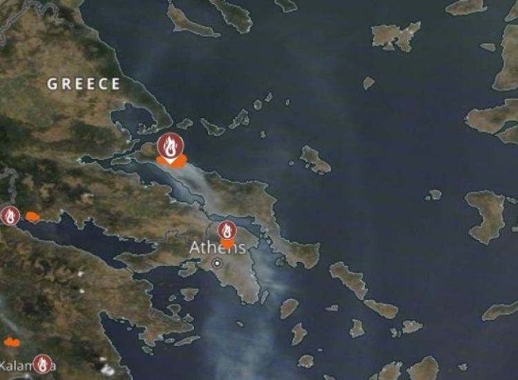 Ελλάδα: Καρέ-καρέ η εξάπλωση των πυρκαγιών από δορυφόρο της NASA (ΦΩΤΟ)