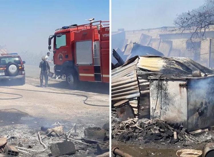 Πυρκαγιά στην Άχνα κατέκαυσε ζώα και υποστατικά (εικόνες)